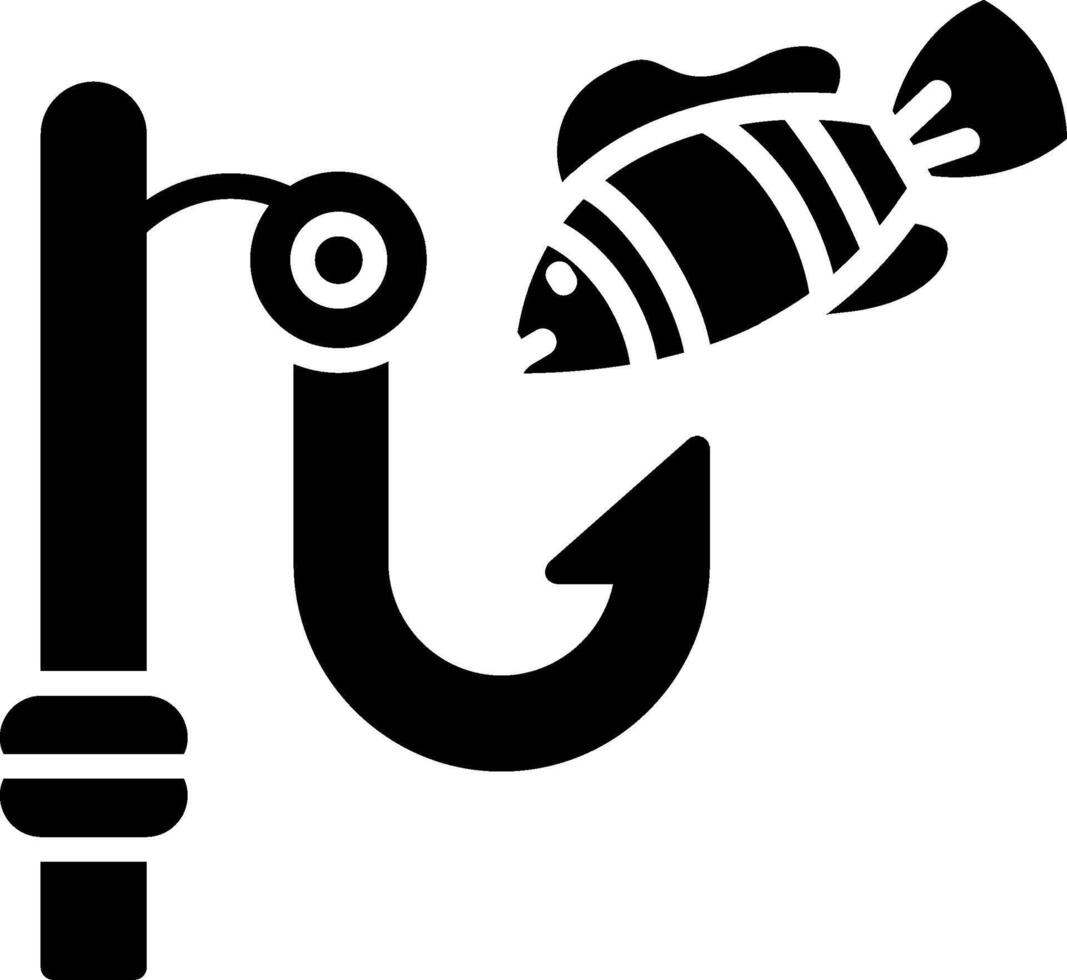 Fish Hook Glyph Icon vector