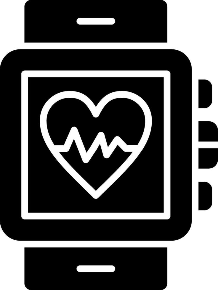 Heart Rate Glyph Icon vector