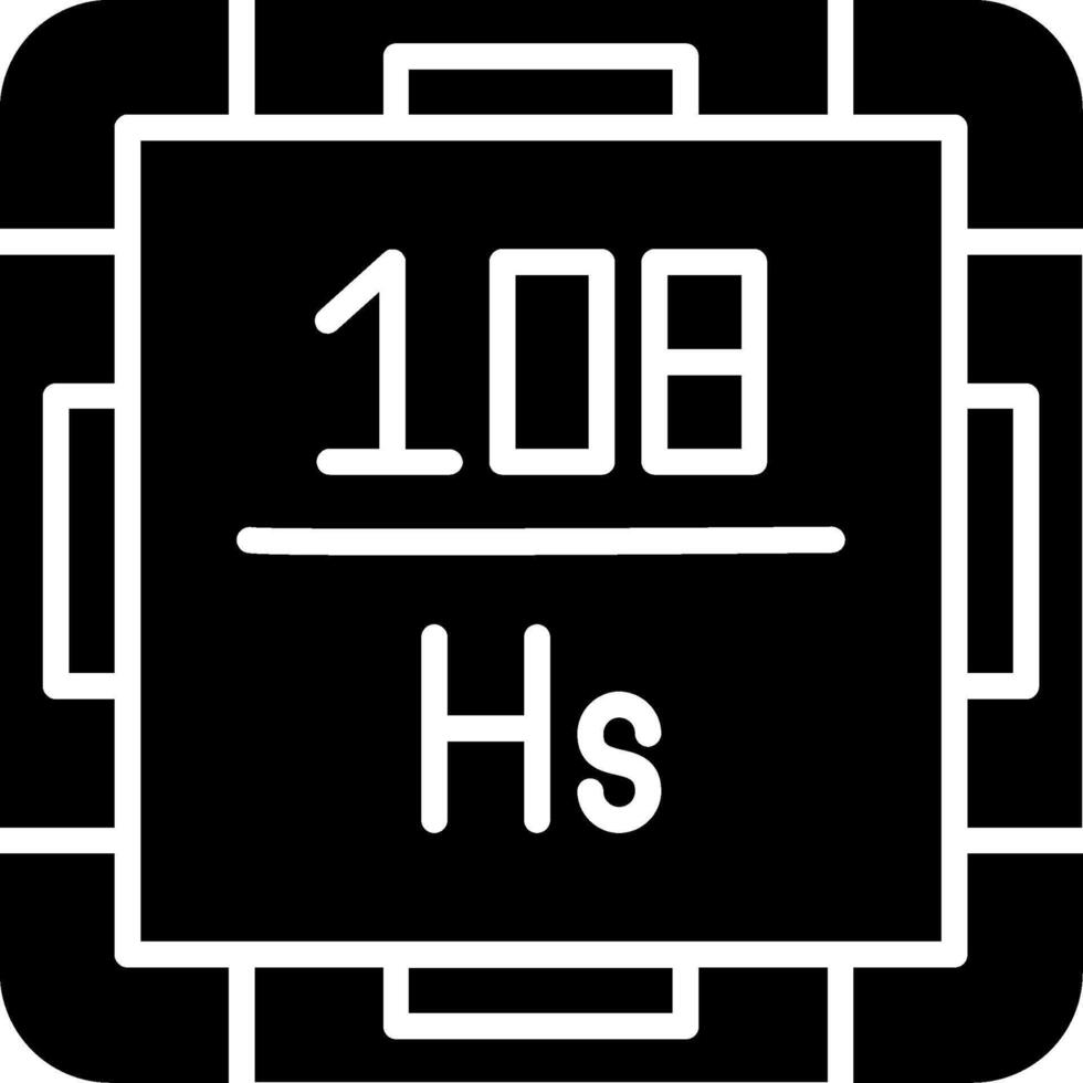 Hassium Glyph Icon vector