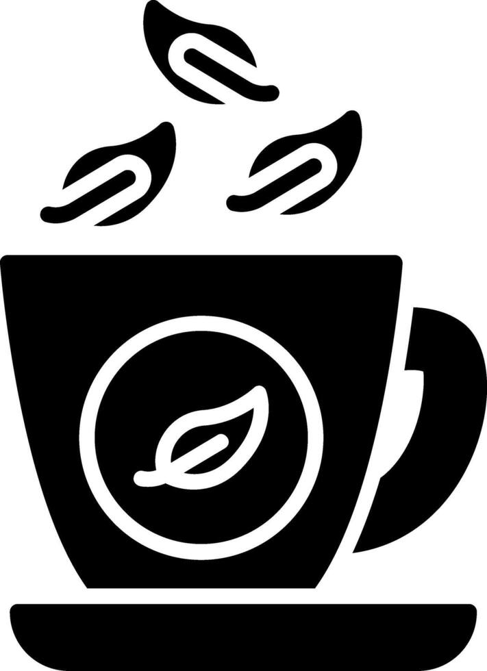 Green Tea Glyph Icon vector
