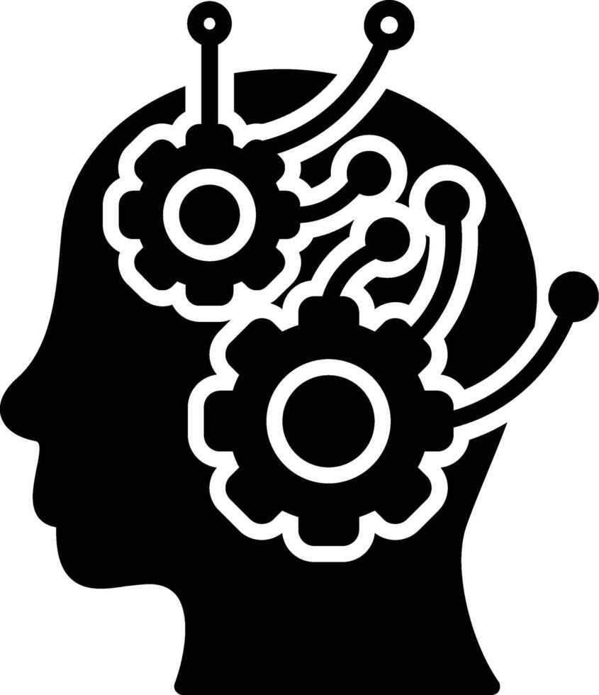Machine Learning Glyph Icon vector