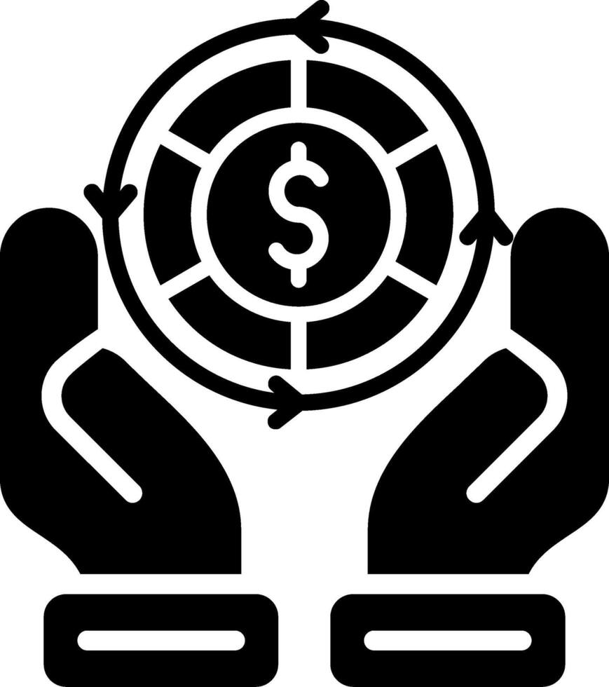 Recurring Glyph Icon vector