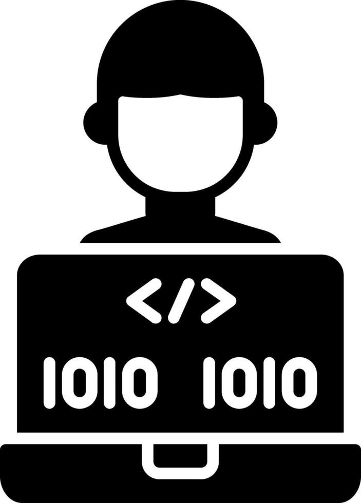 Programmer Glyph Icon vector