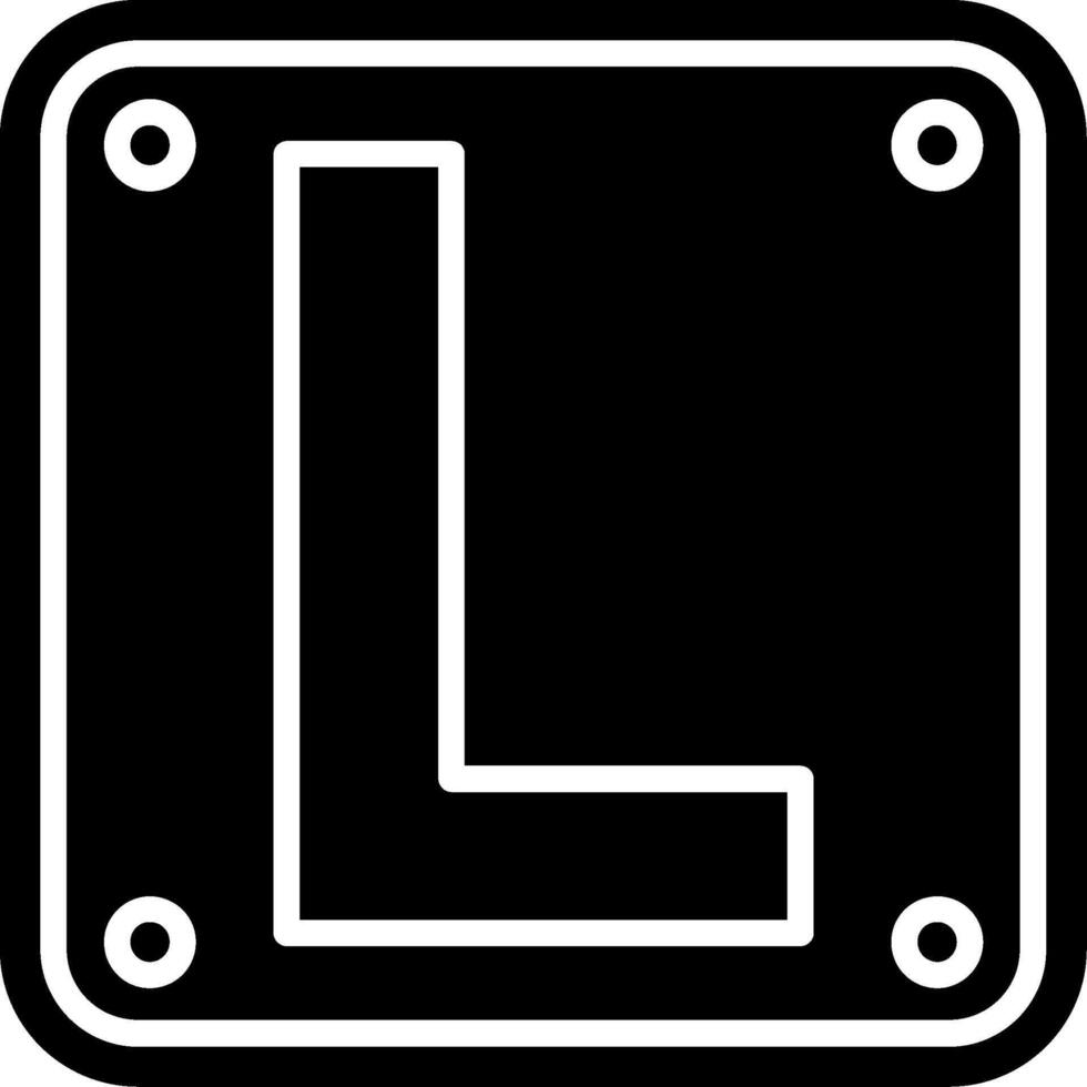 Letter L Glyph Icon vector