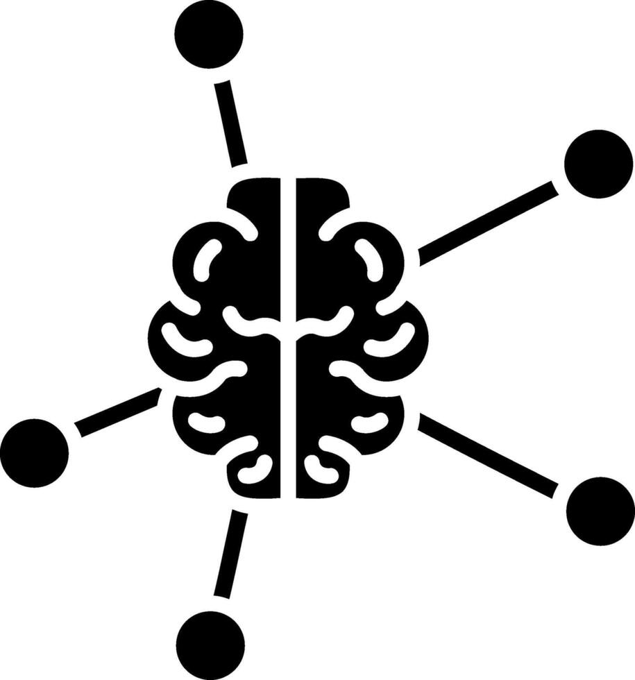 Mind Map Glyph Icon vector