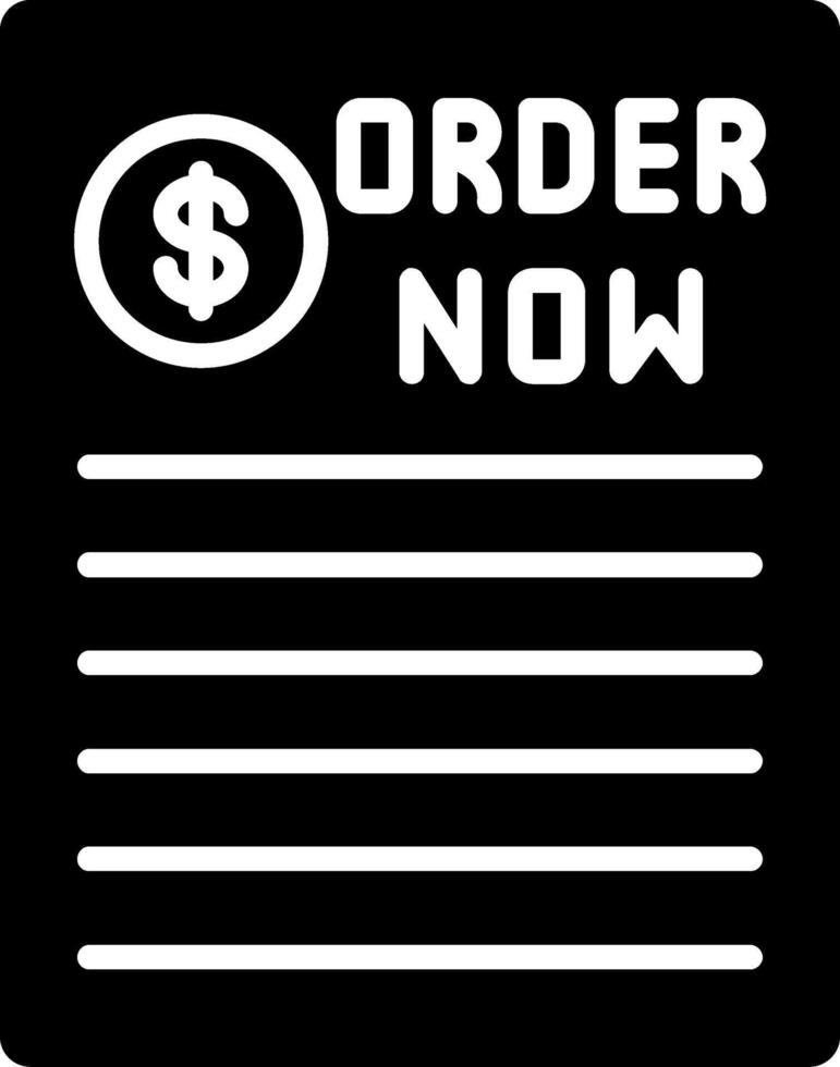 Order Now Glyph Icon vector