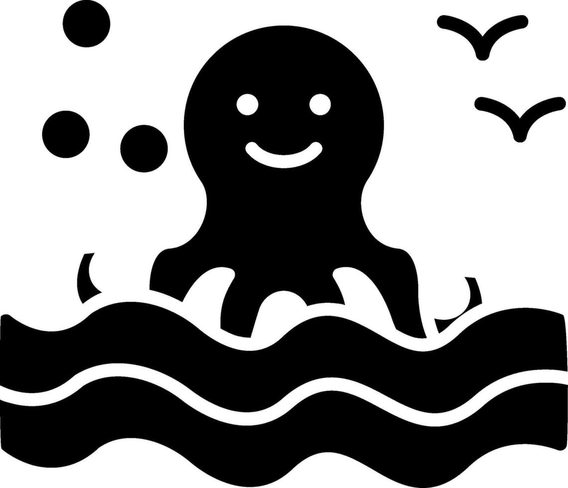 Octopus Glyph Icon vector