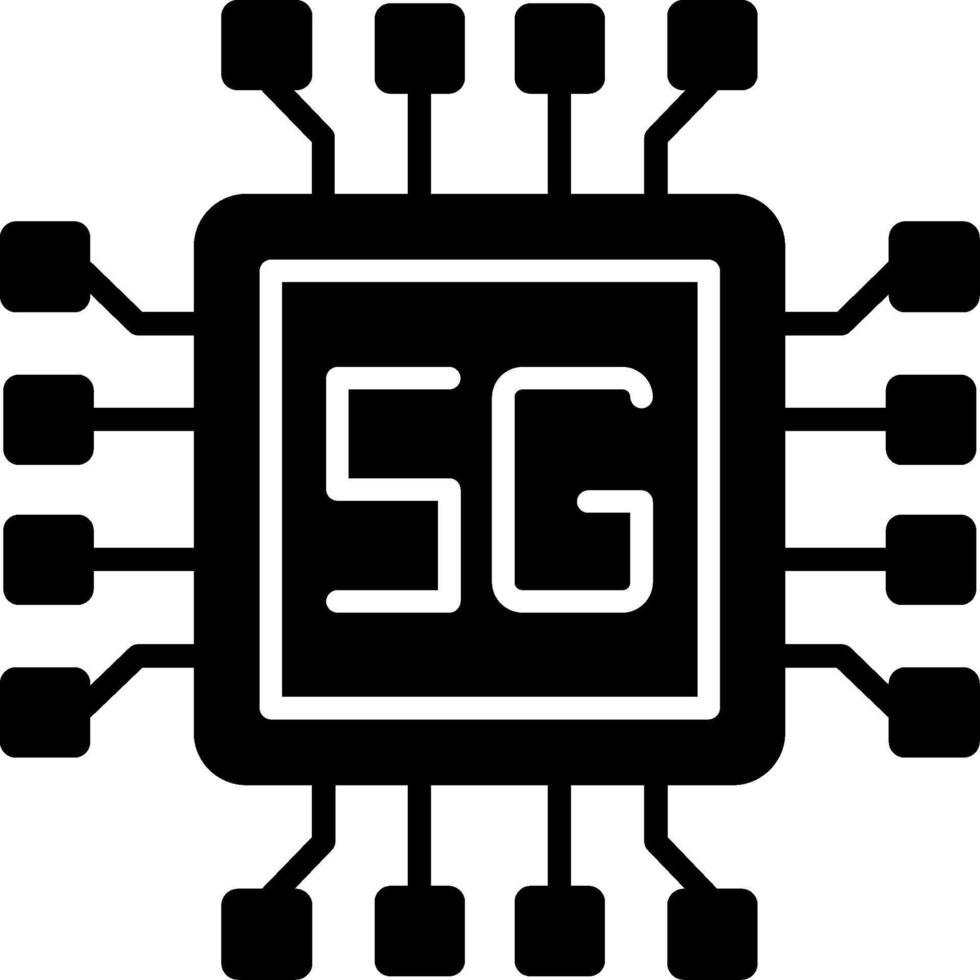 Processor Glyph Icon vector