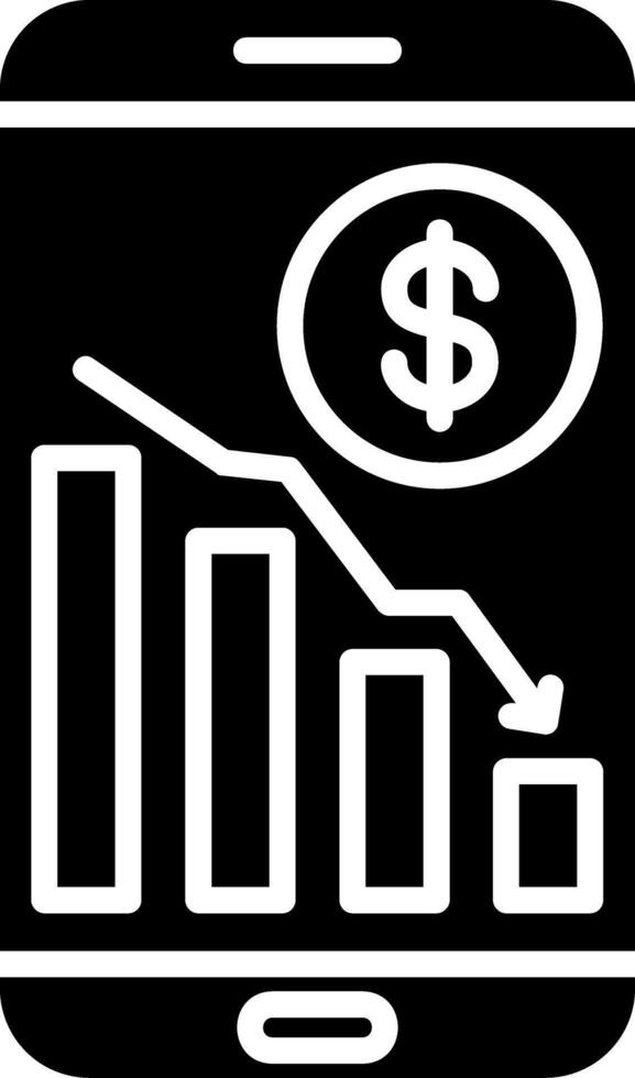 Bar Graph Glyph Icon vector