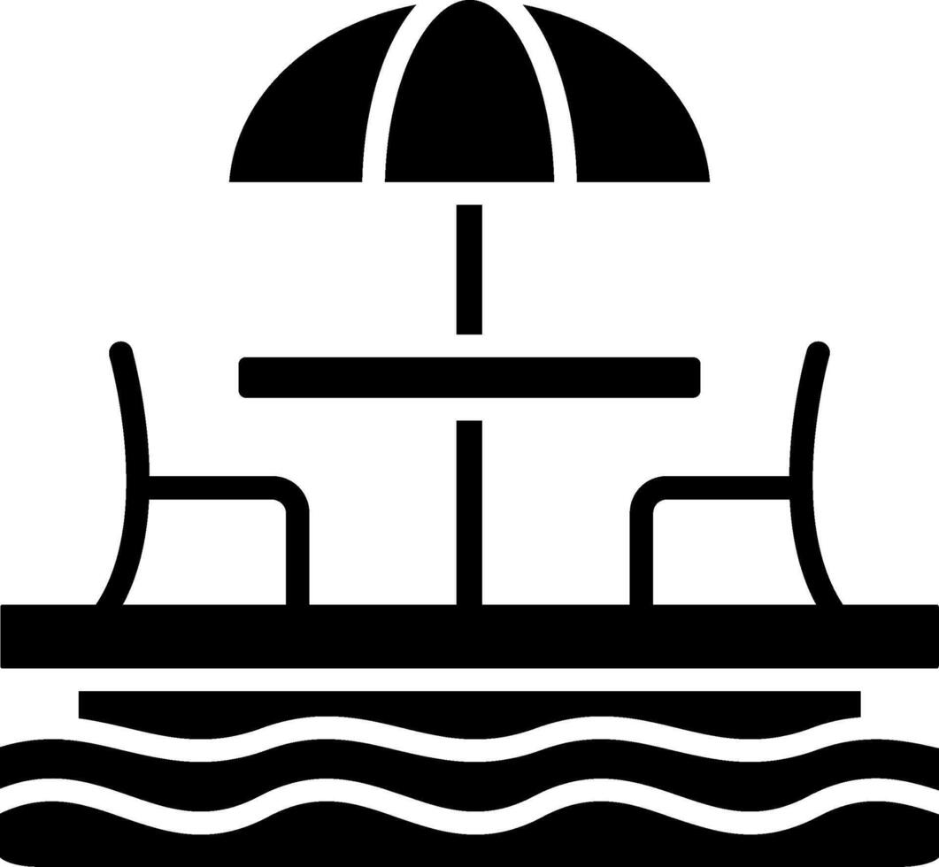 Beach Chair Glyph Icon vector
