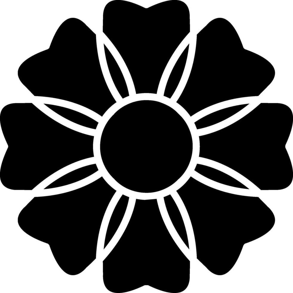 Cherry Blossom Glyph Icon vector