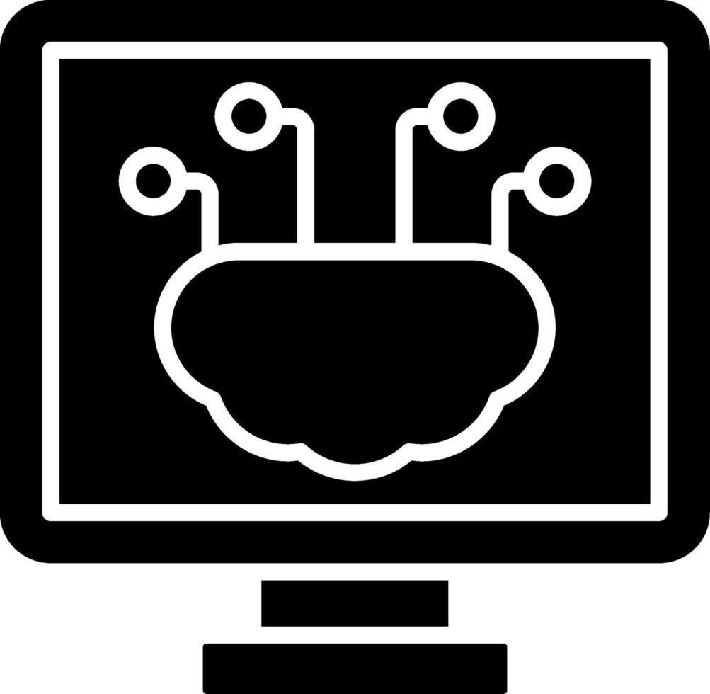 Artificial Intelligence Glyph Icon vector
