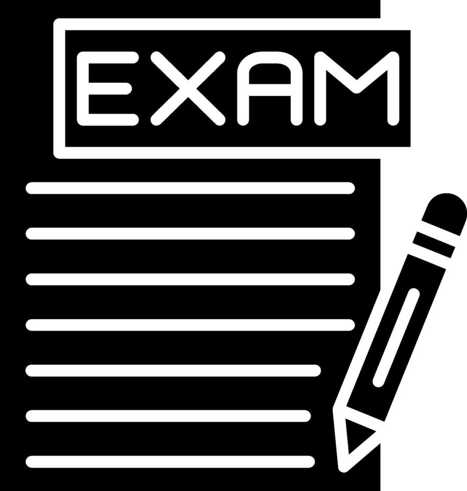Exam Glyph Icon vector