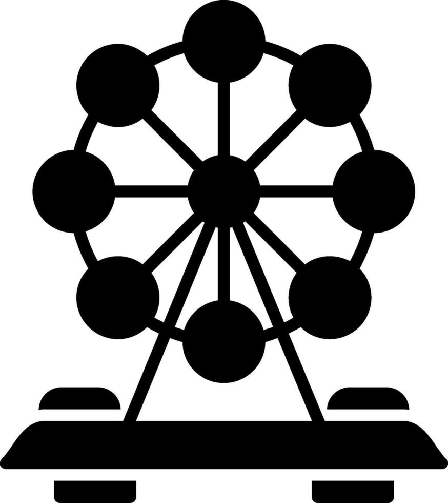 Ferris Wheel Glyph Icon vector