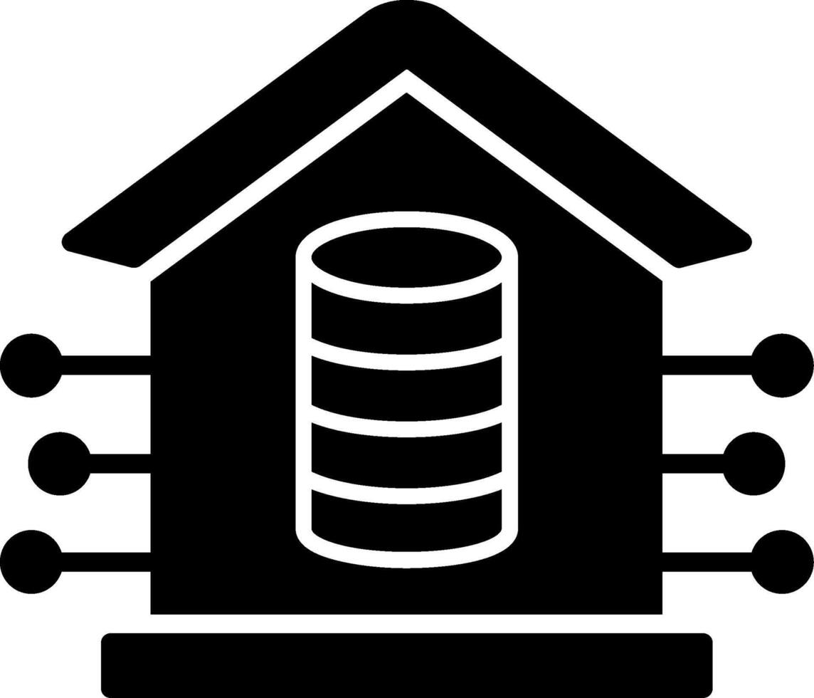 Data Warehouse Glyph Icon vector
