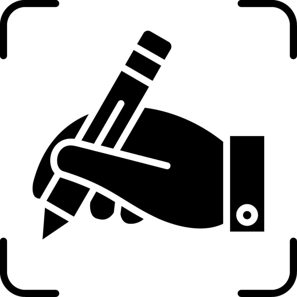 Handwriting Glyph Icon vector