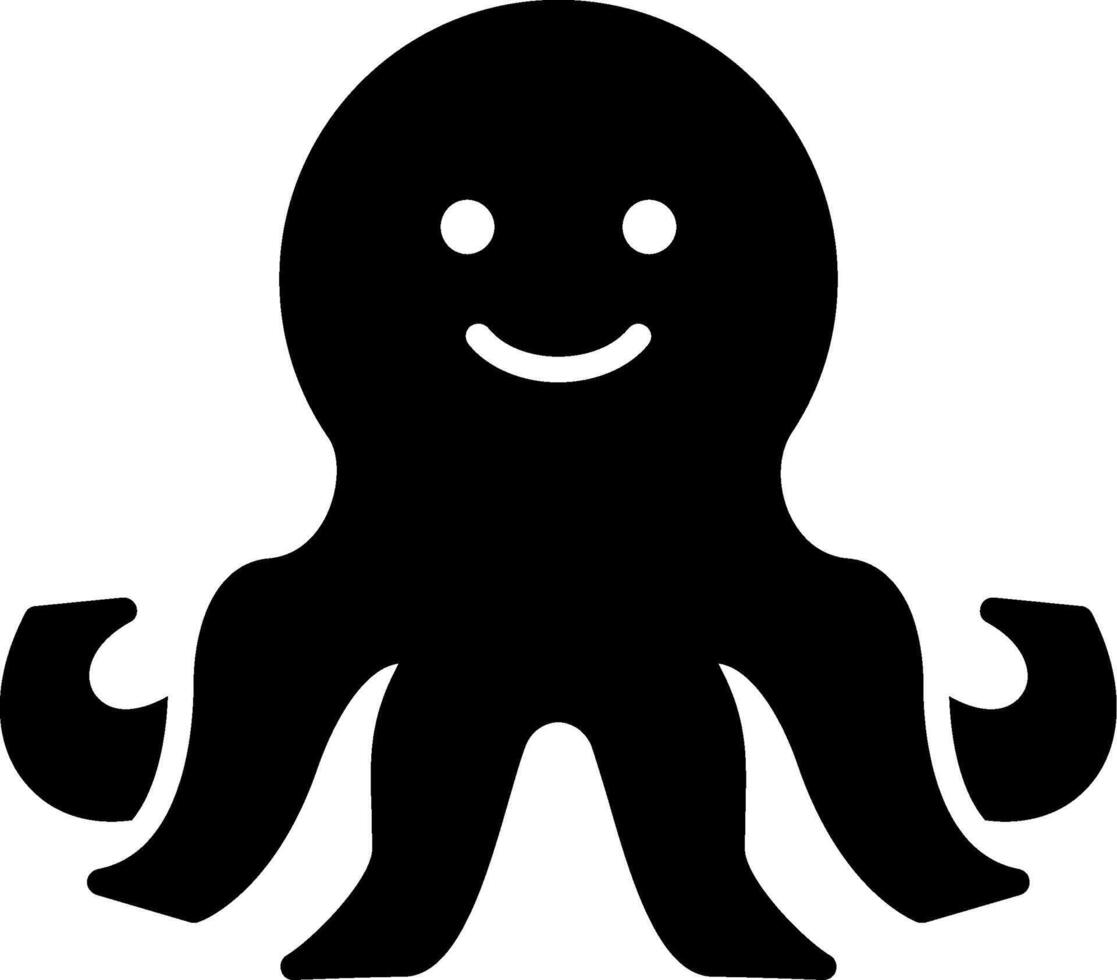 Octopus Glyph Icon vector