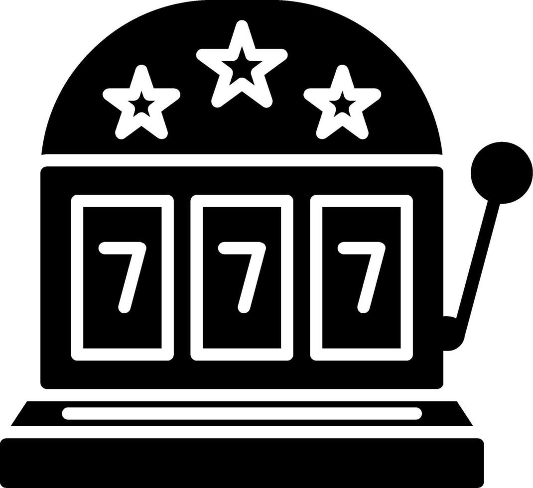 Slot Machine Glyph Icon vector