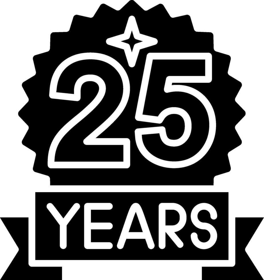 25 Anniversary Glyph Icon vector