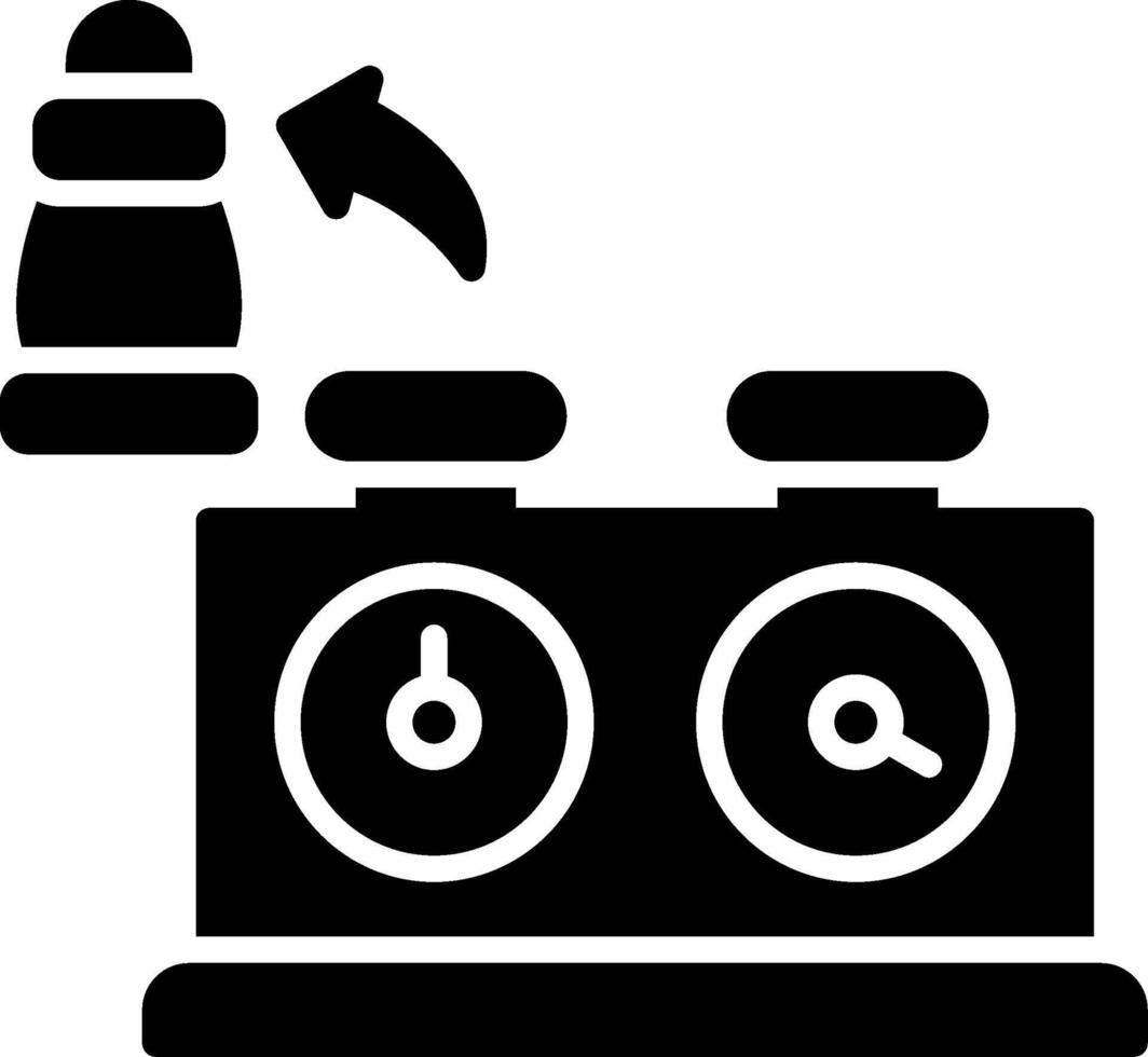 Chess Clock Glyph Icon vector