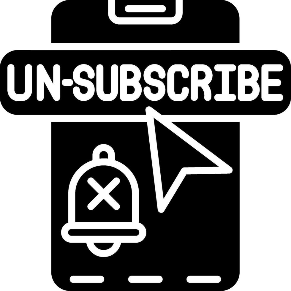 Unsubscribe Glyph Icon vector