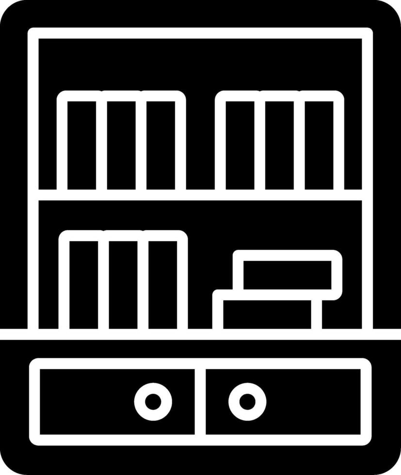 Bookshelf Glyph Icon vector
