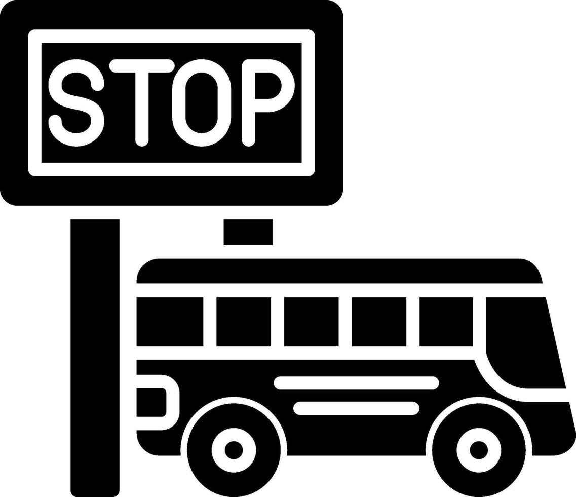 Bus Station Glyph Icon vector