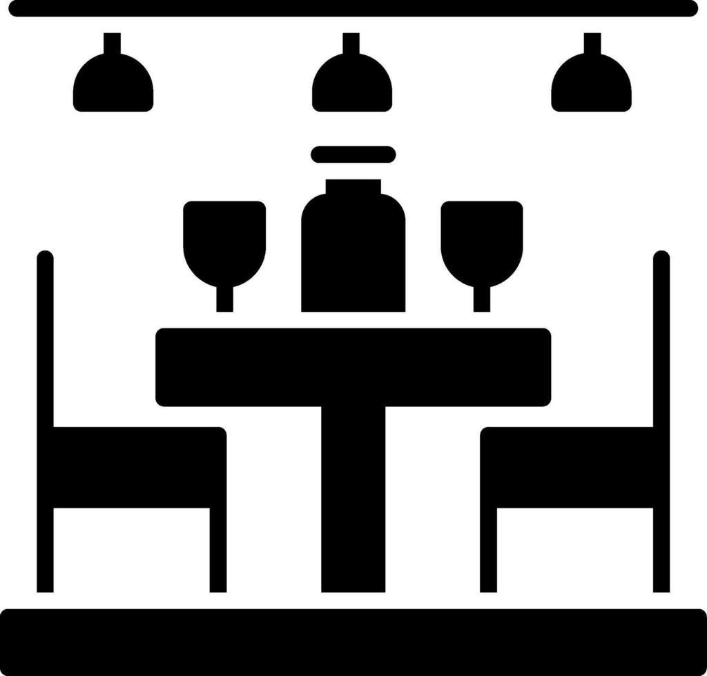 Dining Table Glyph Icon vector