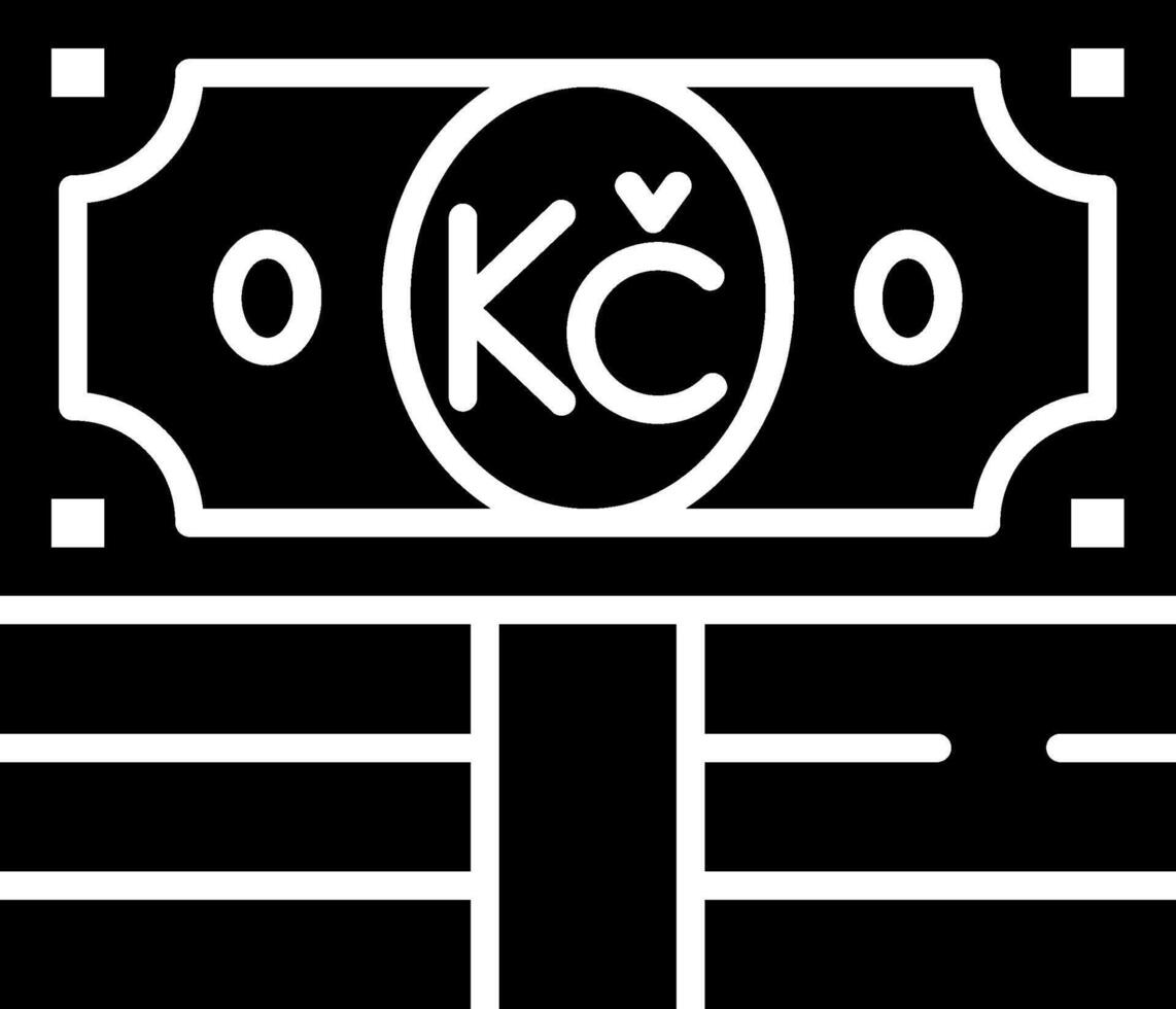 Czech Koruna Glyph Icon vector