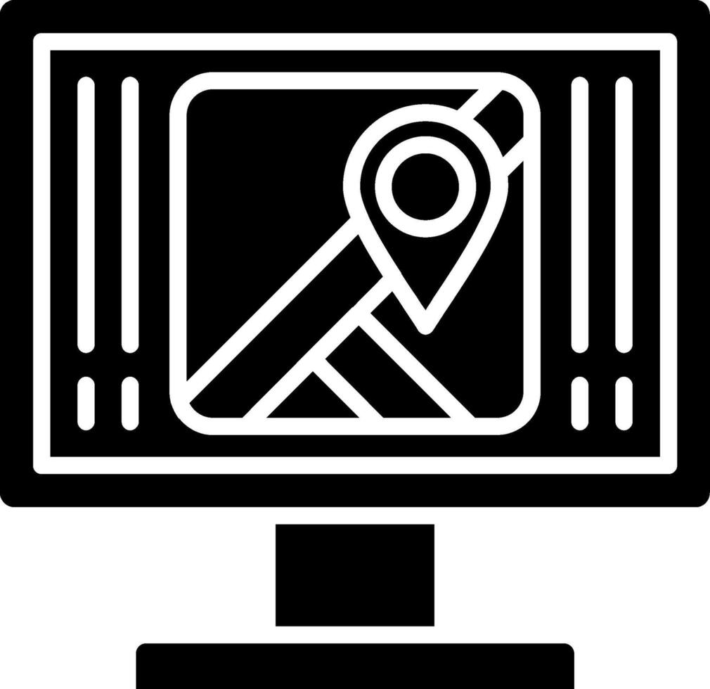 Map Glyph Icon vector