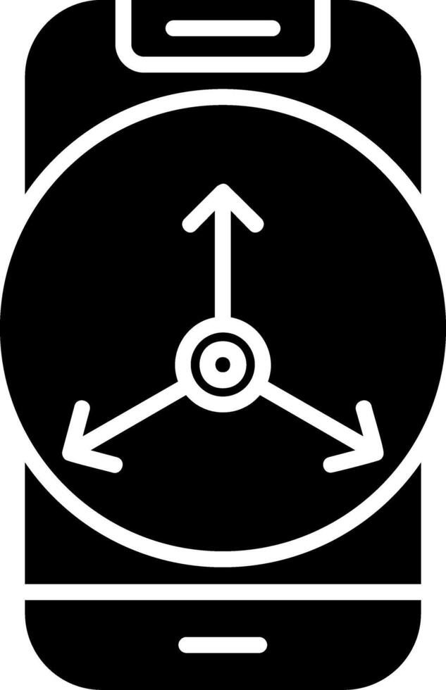 Accelerometer Sensor Glyph Icon vector