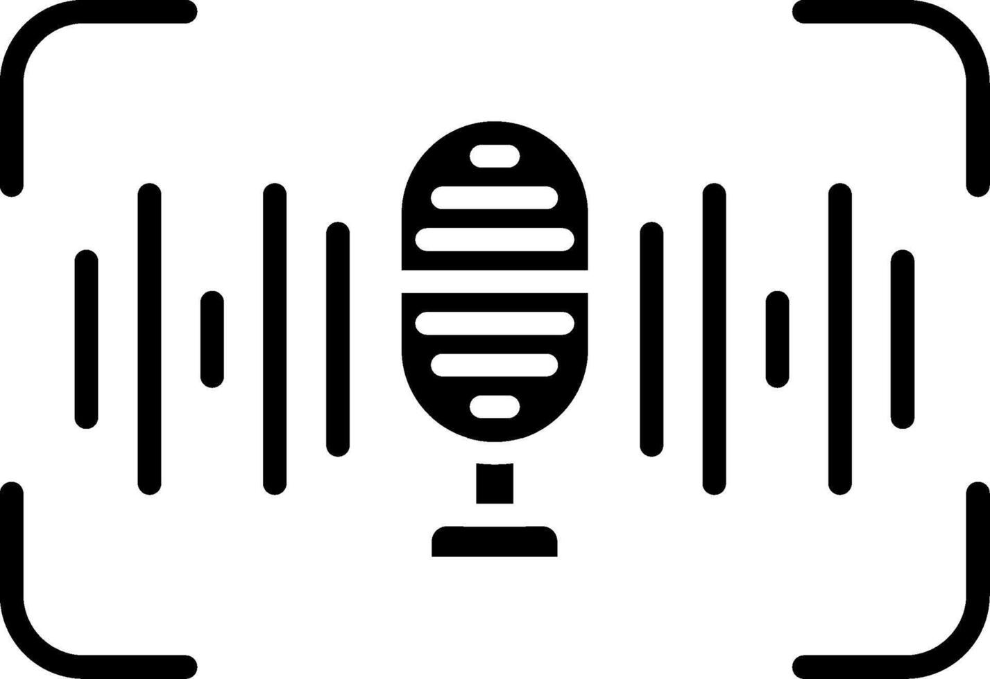Voice Recognition Glyph Icon vector