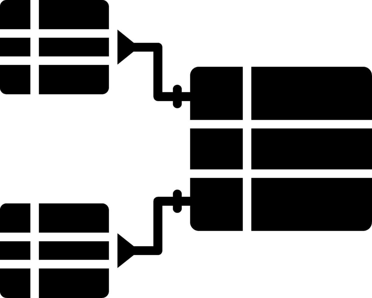 Data Model Glyph Icon vector