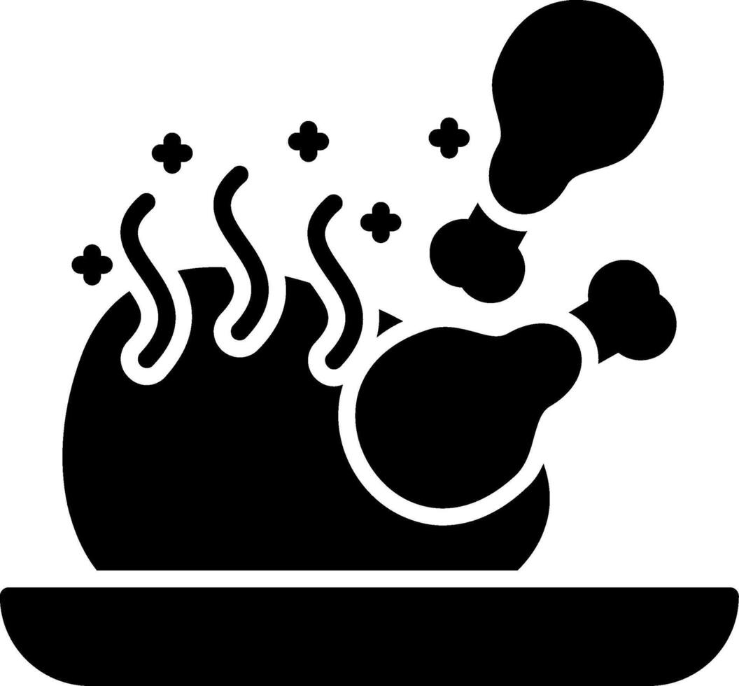 Fried Chicken Glyph Icon vector