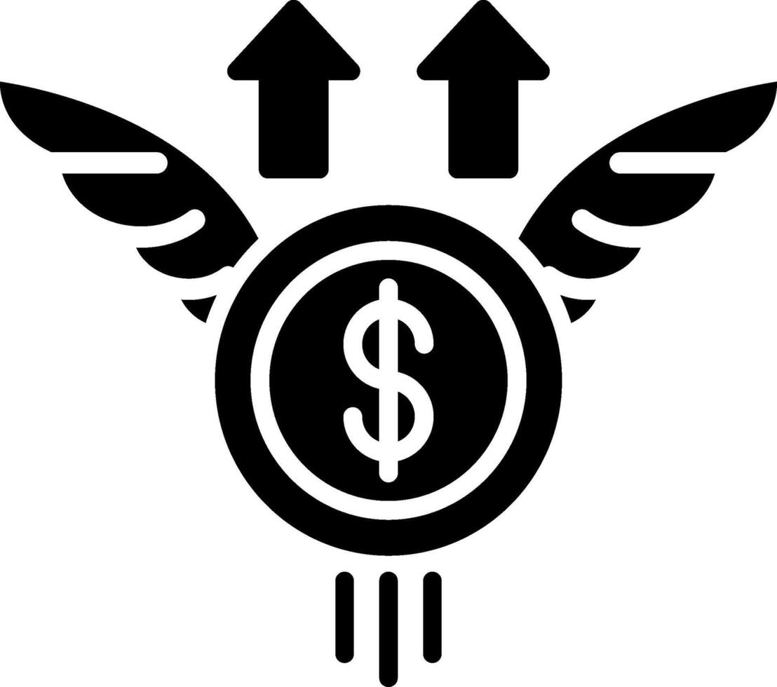 Flying Money Glyph Icon vector