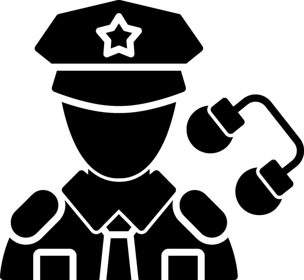 Policeman Glyph Icon vector