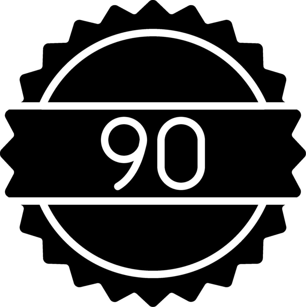 90 Days Glyph Icon vector