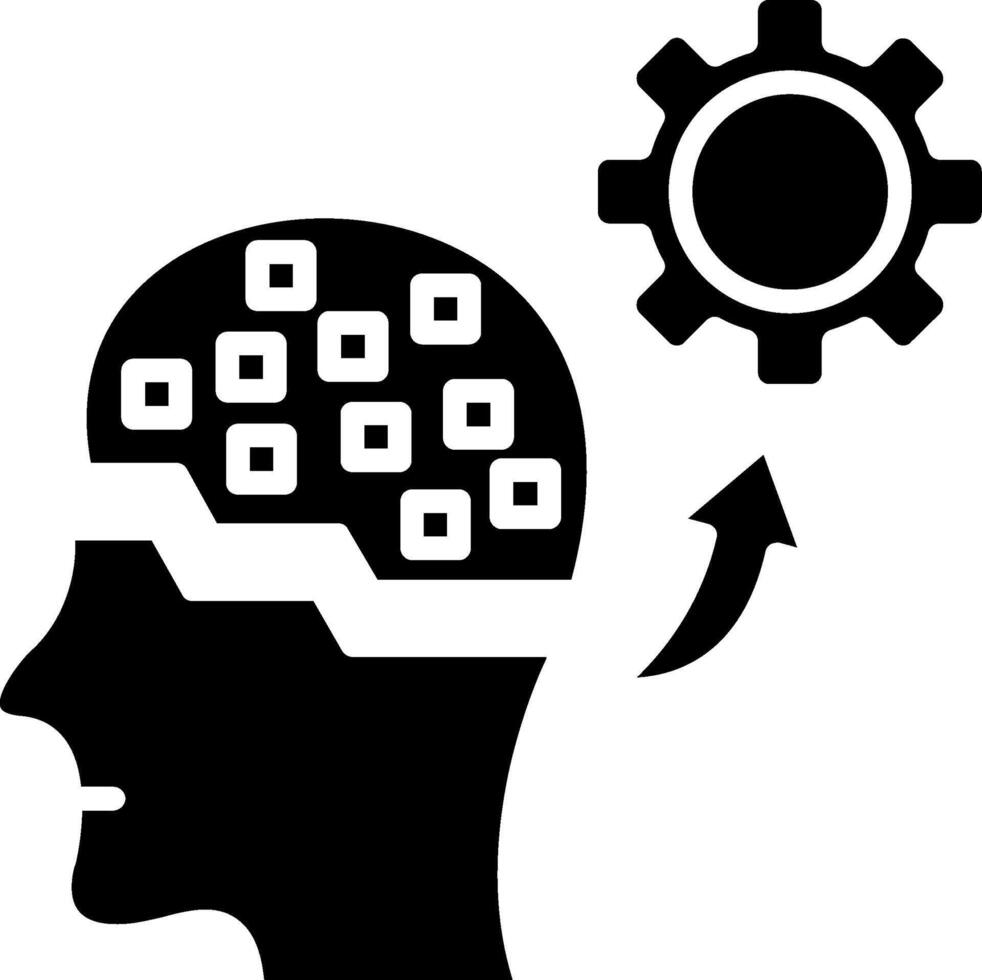 Machine Learning Glyph Icon vector