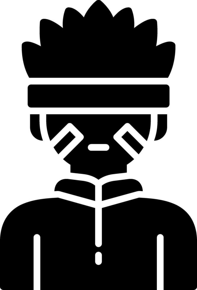 Native Indian Glyph Icon vector