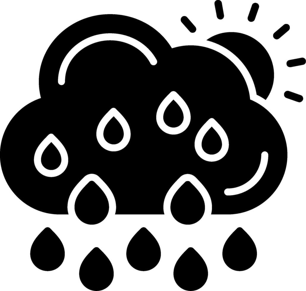 Rainy Glyph Icon vector