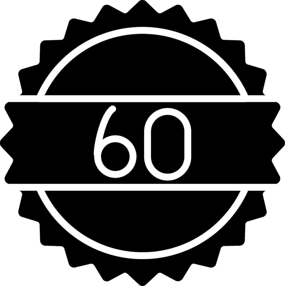 60 Days Glyph Icon vector