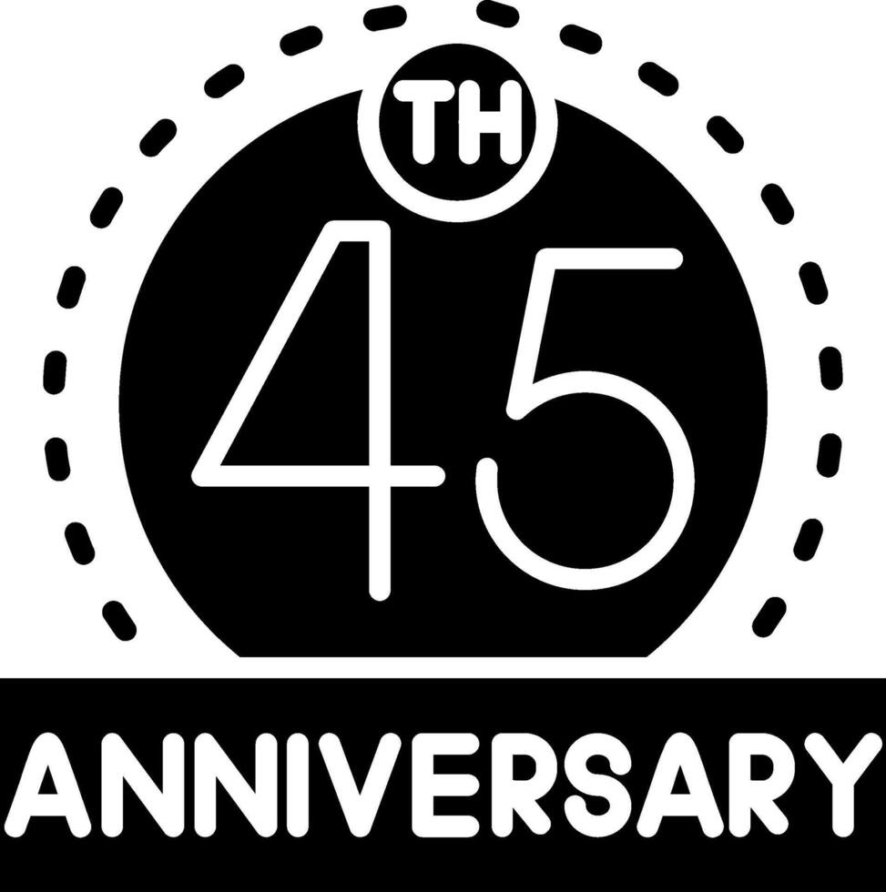 45th Anniversary Glyph Icon vector