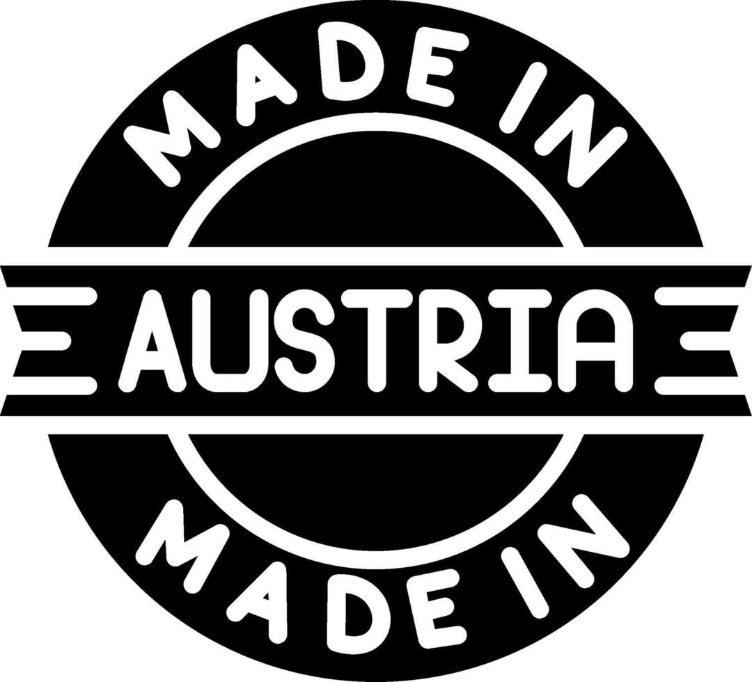 Made In Austria Glyph Icon vector