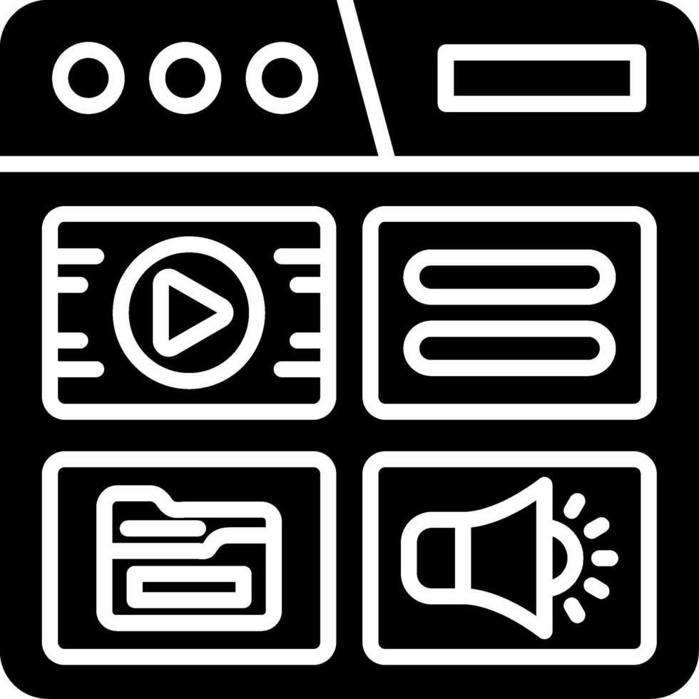 Multimedia Glyph Icon vector