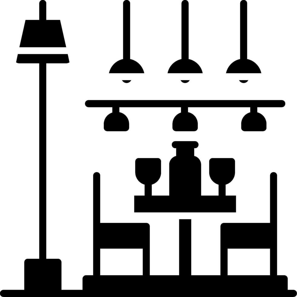 Dining Table Glyph Icon vector