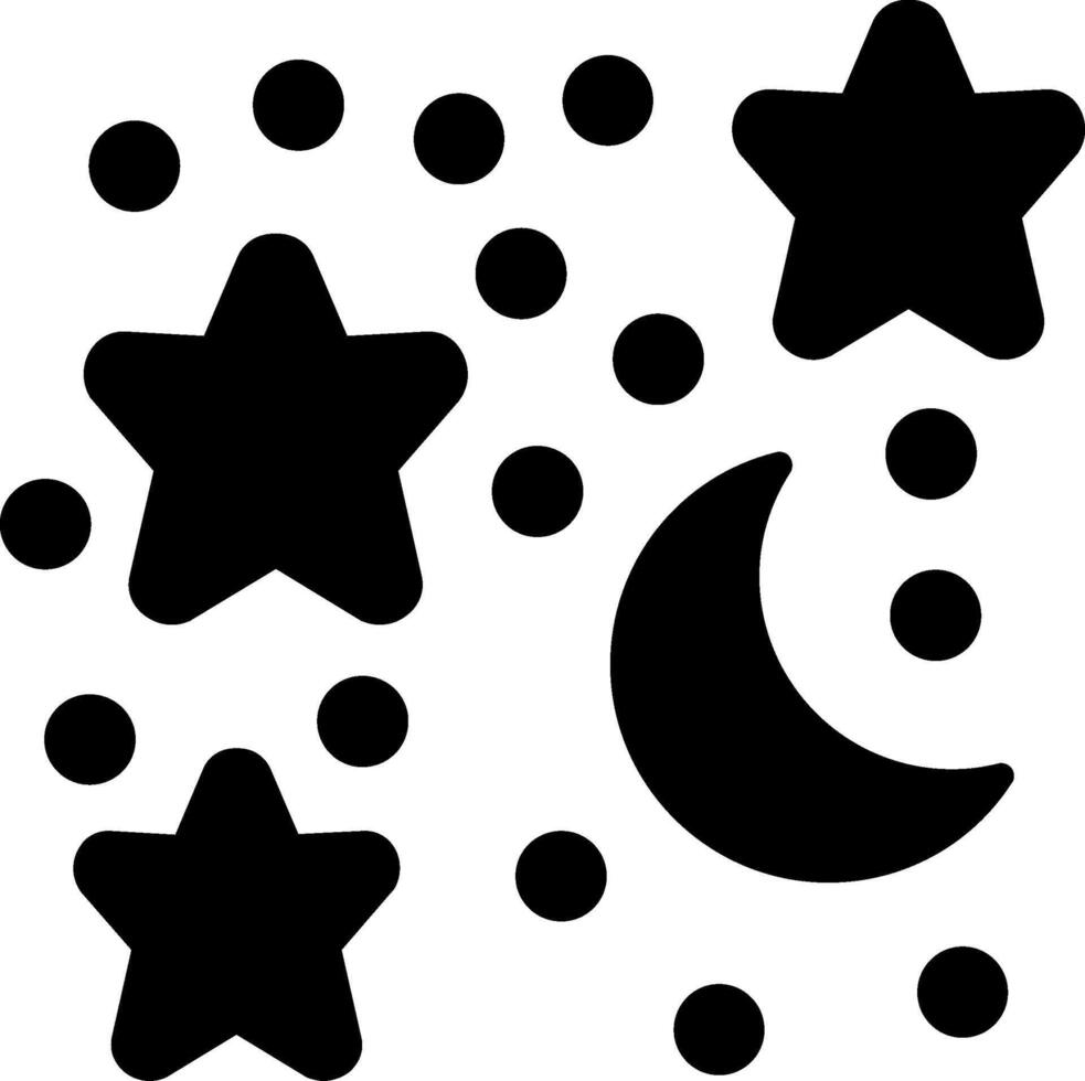 Moon And Stars Glyph Icon vector