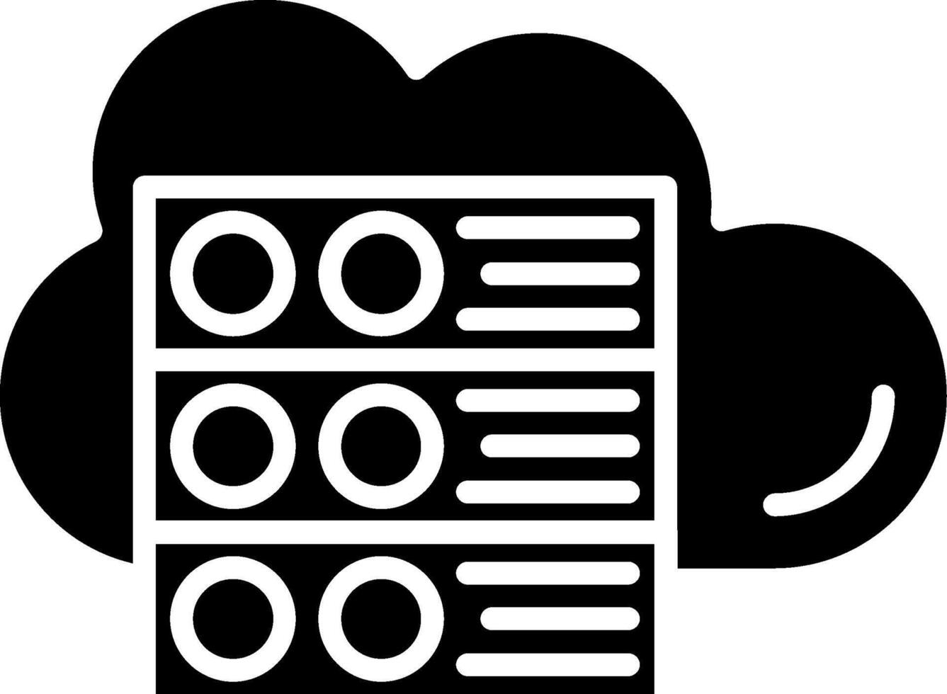 Cloud Server Glyph Icon vector