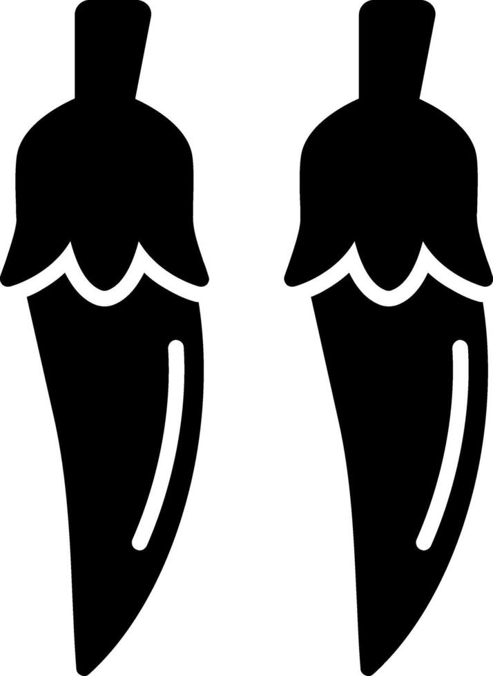 Chili Glyph Icon vector