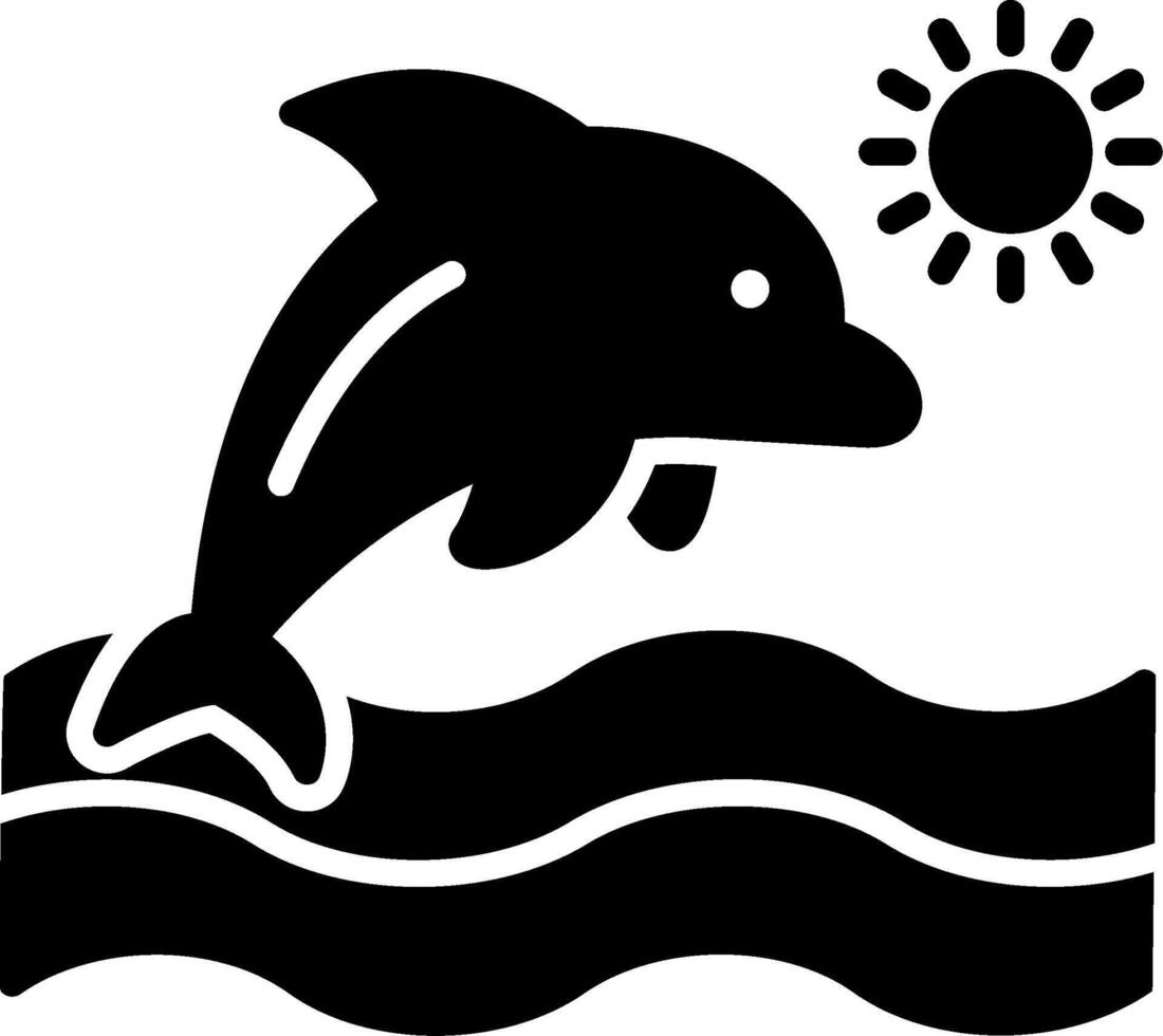 Dolphin Glyph Icon vector