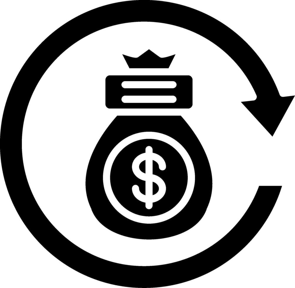 Money Back Guarantee Glyph Icon vector